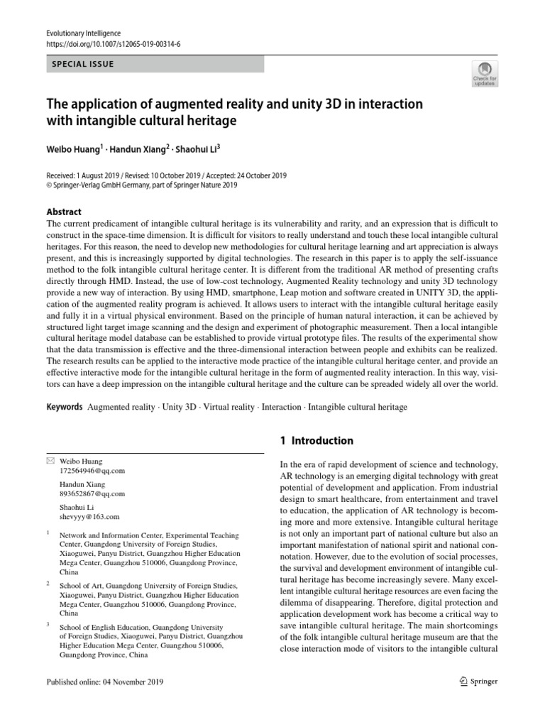 The Application of Augmented Reality and Unity 3D in Interaction With ...
