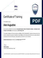 Certificate for Alen Augustine for _Workshop Feedback