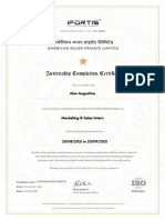 Certificate For Alen Augustine For - Marketing & Sales Intern