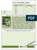 A Day Out at The Monkey Forest Using Irregular Ver Fun Activities Games Grammar Drills 23849