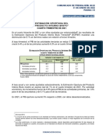 Producto Interno Bruto Al 31 de Enero 2022