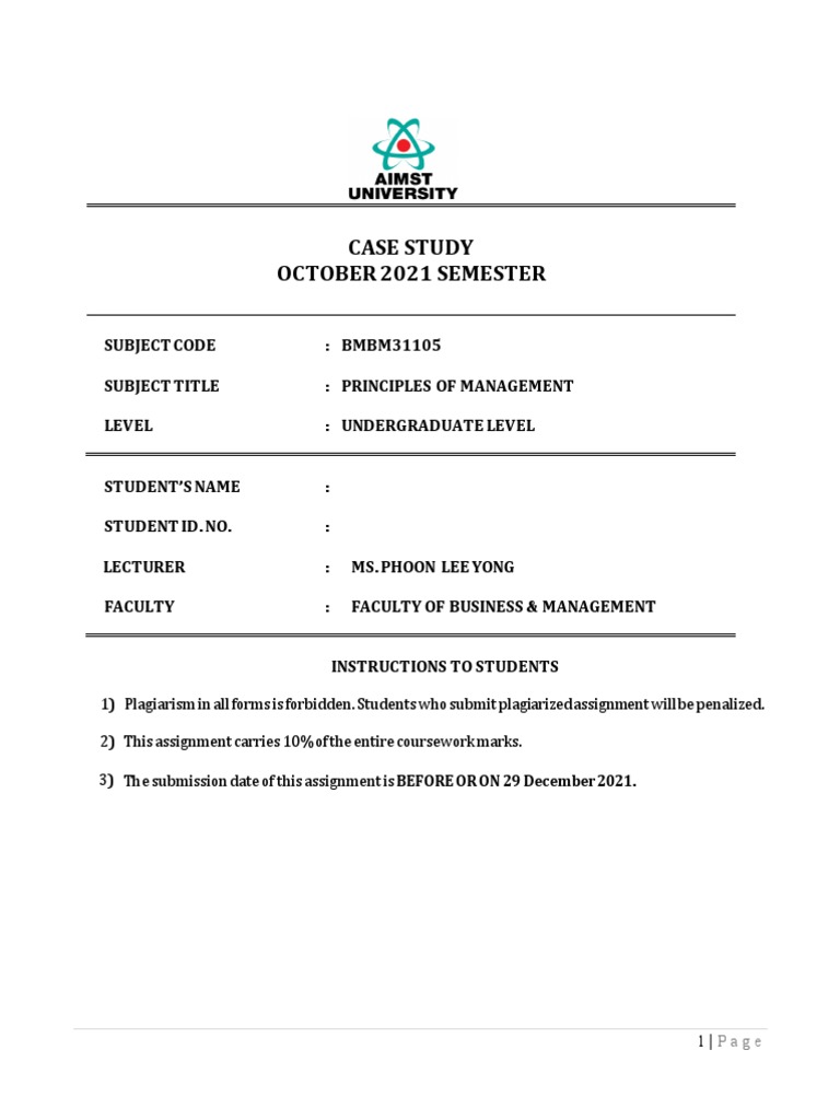 Case Study - BMBM31105 POM - Oct 20211 | PDF | Facebook | Advertising