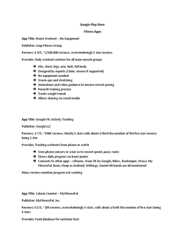 Project 1 Research Fitness Apps | PDF | Physical Fitness | Mobile App