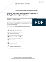 Selected Geometric and Mechanical Properties of Barley Hordeum Vulgare L Grain