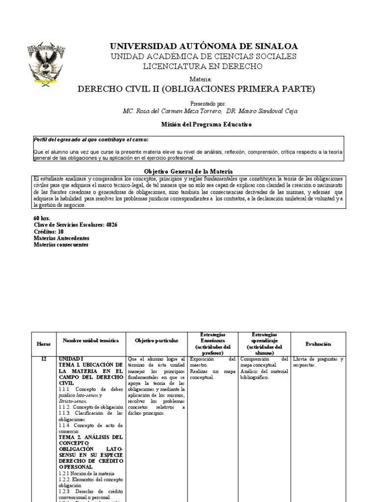 Teoría de Obligaciones en Derecho Civil | PDF