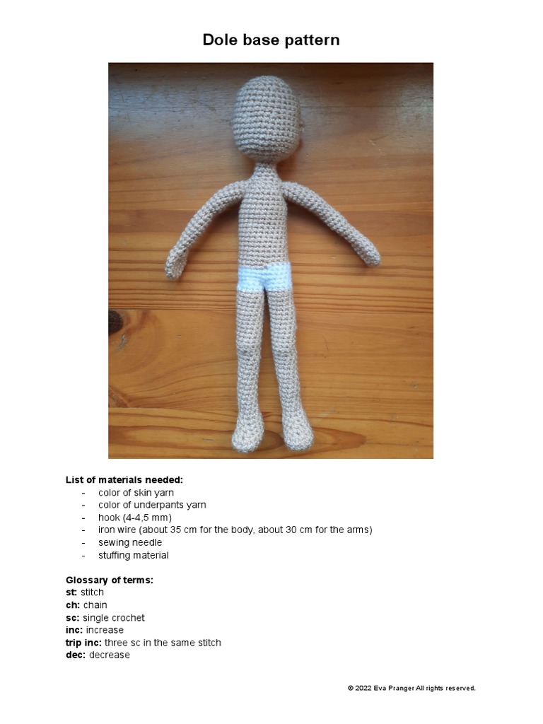 Doll Base Pattern | PDF | Decorative Arts | Crochet