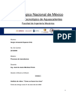 Procesos de Manufactura - Análisis de Proceso de Fabricación de Rines