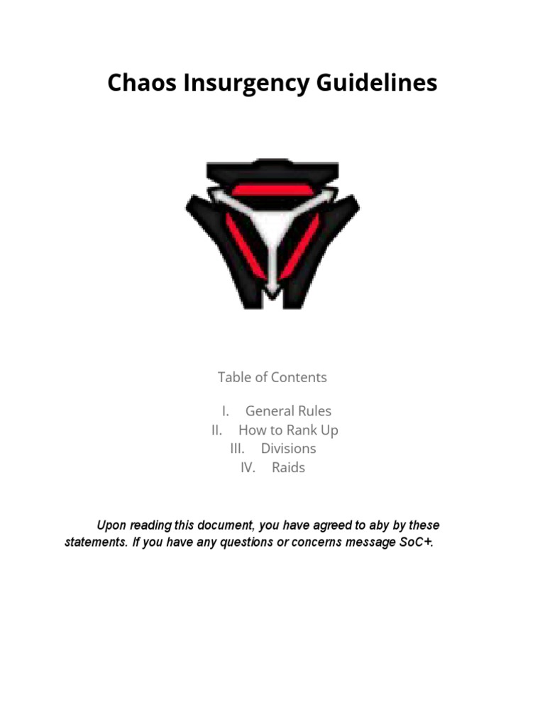 Chaos Insurgency Guidelines and Ranks | PDF | Military | Government