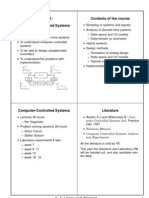 Computer-Controlled Systems Contents of The Course