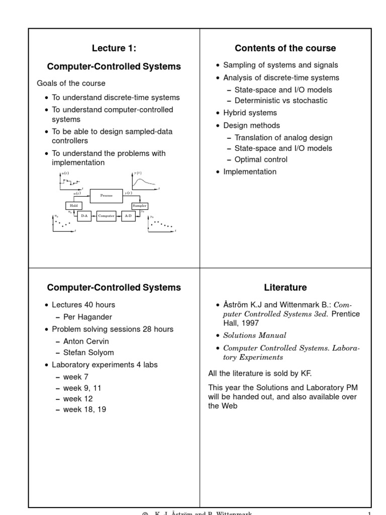 Computer-Controlled Systems Course Overview | PDF | Discrete Time And ...