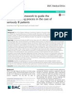 A Bioethical Framework To Guide The Decision-Making Process in The Care of Seriously Ill Patients