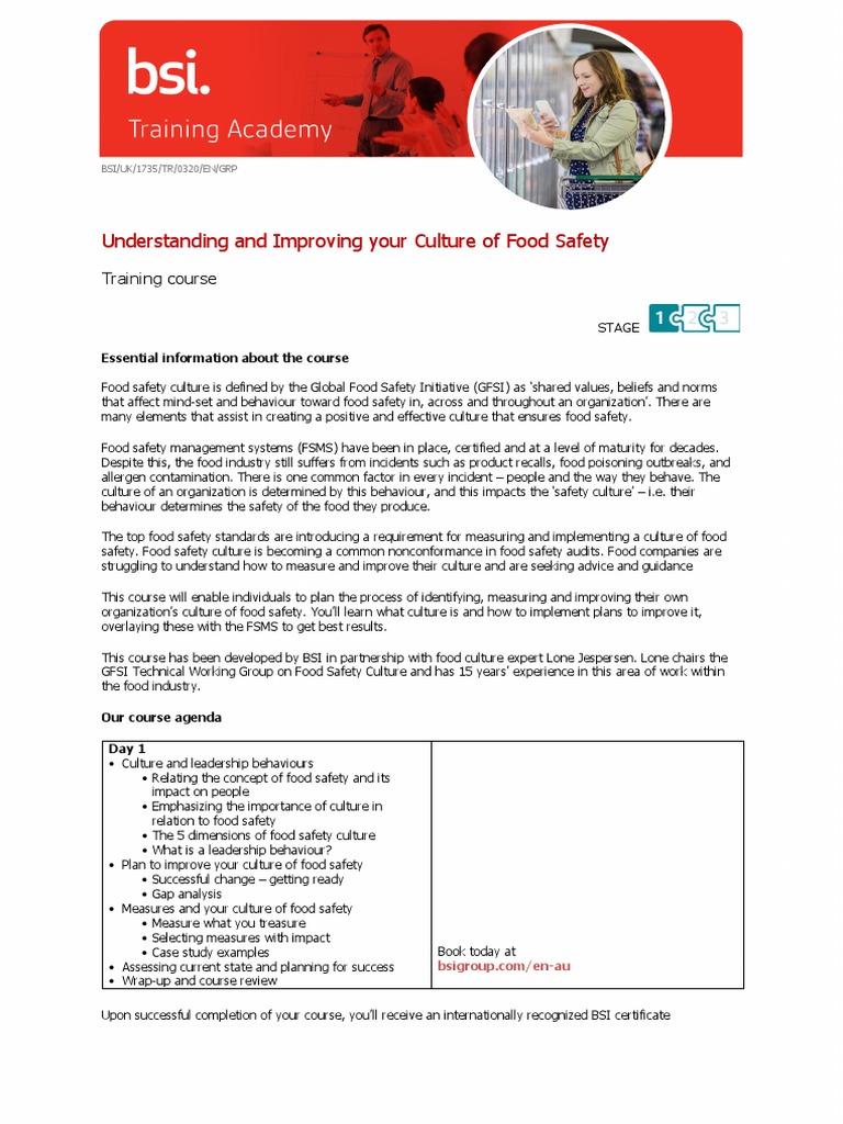 Improve Your Food Safety Culture Training | PDF | Food Safety | Foods