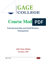 Entreprenurship and SBM Module