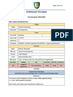 Hydrology Syllabus: First: Basic Information