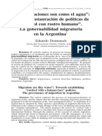 Domenech, Las Migraciones Son Como El Agua