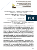 Monitoramento eletroquímico de aço em argamassas com cloretos