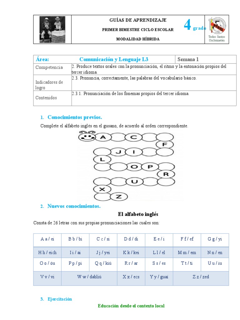 Guía de Inglés para 4to Grado | PDF | Adjetivo | Evaluación