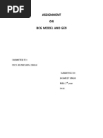 Assignment ON BCG Model and Ge9: Submitted To: Prof - Ratneshpal Singh