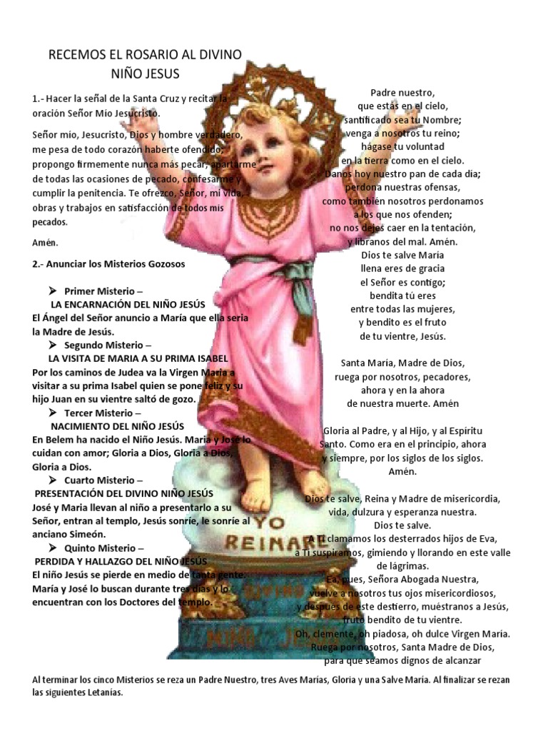 Recemos El Rosario Al Divino Nino Jesus | PDF | María, madre de Jesús ...