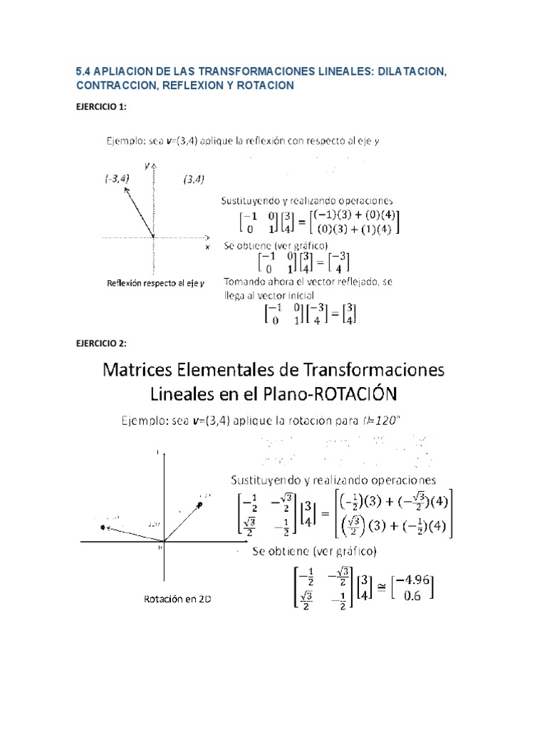 5.4 Apliacion de Las Transformaciones Lineales: Dilatacion, Contraccion ...