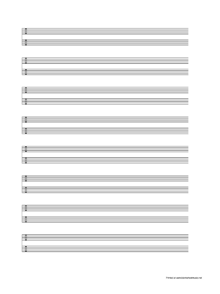 Percussion Blank Staff 2 Staves PDF