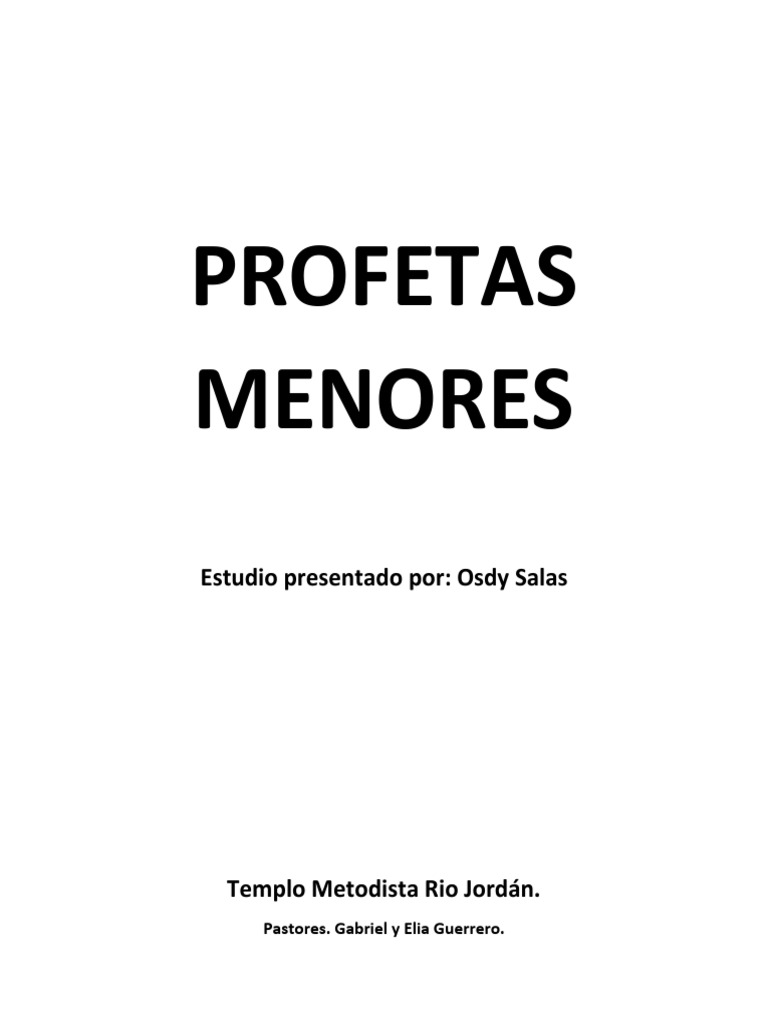 Resumen de los Profetas Menores | PDF | Viejo Testamento | Libros de la ...