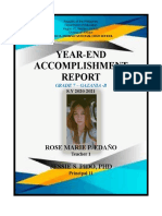 Year-End Accomplishment: Rose Marie P. Edaño Jessie S. Pido, PHD