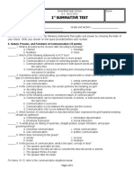 1 Summative Test: Oral Communication in Context (Modules 1 & 2)