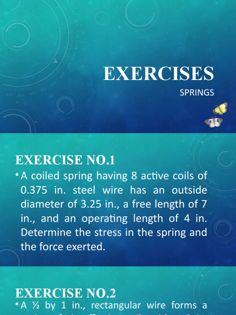 Spring Practice Problem Exercises | PDF