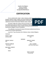 Certification: Land Owner/ Seller Buyer