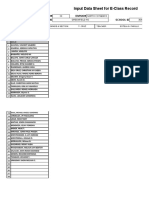 Input Data Sheet For E-Class Record: ION Division School Name School Id