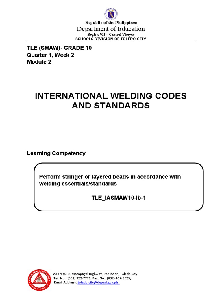 International Welding Codes and Standards: Department of Education ...