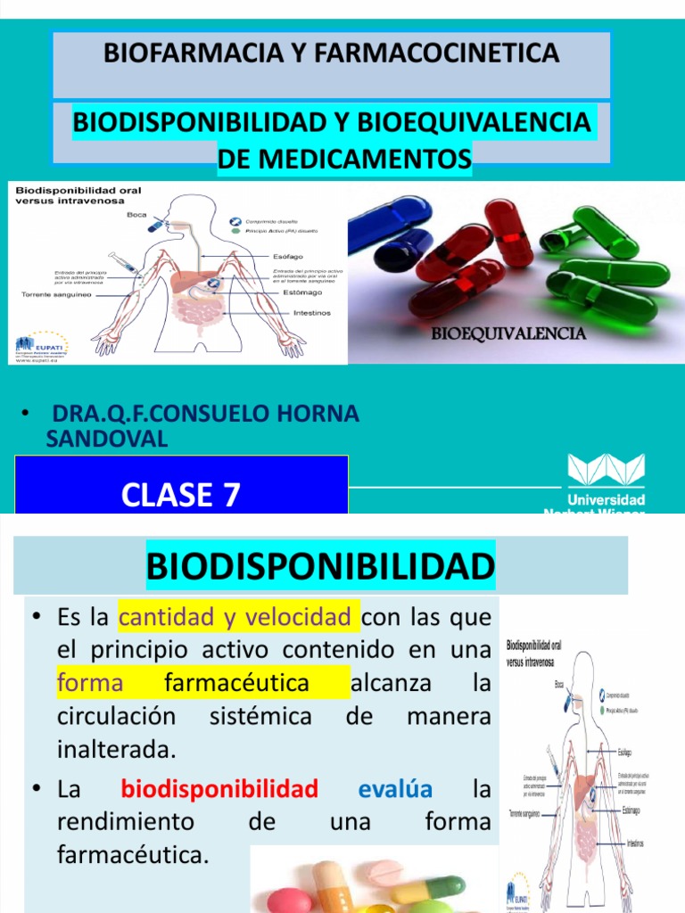 Clase 7 Biofarmacia y Bioequivalencia | PDF | Medicamentos con receta ...