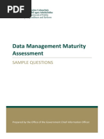 Data Management Maturity Assessment: Sample Questions