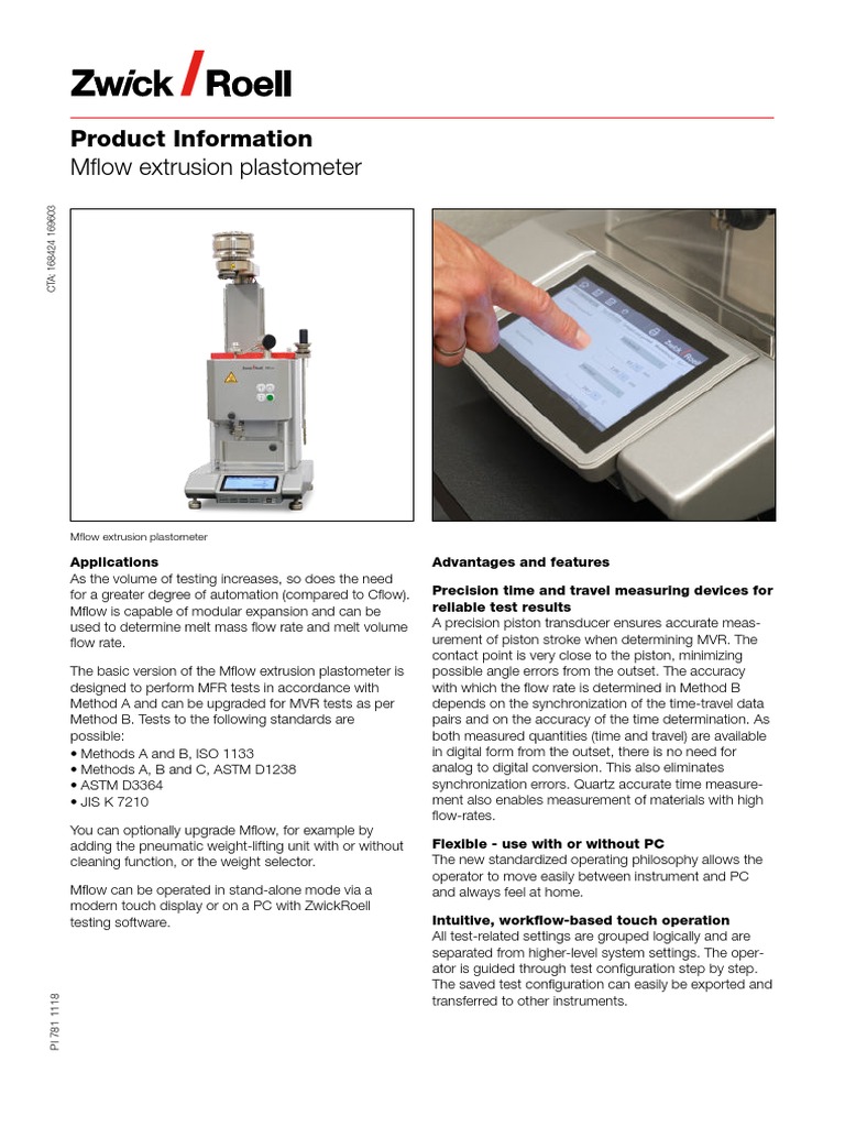 Mflow Extrusion Plastometer Overview | PDF | Accuracy And Precision ...
