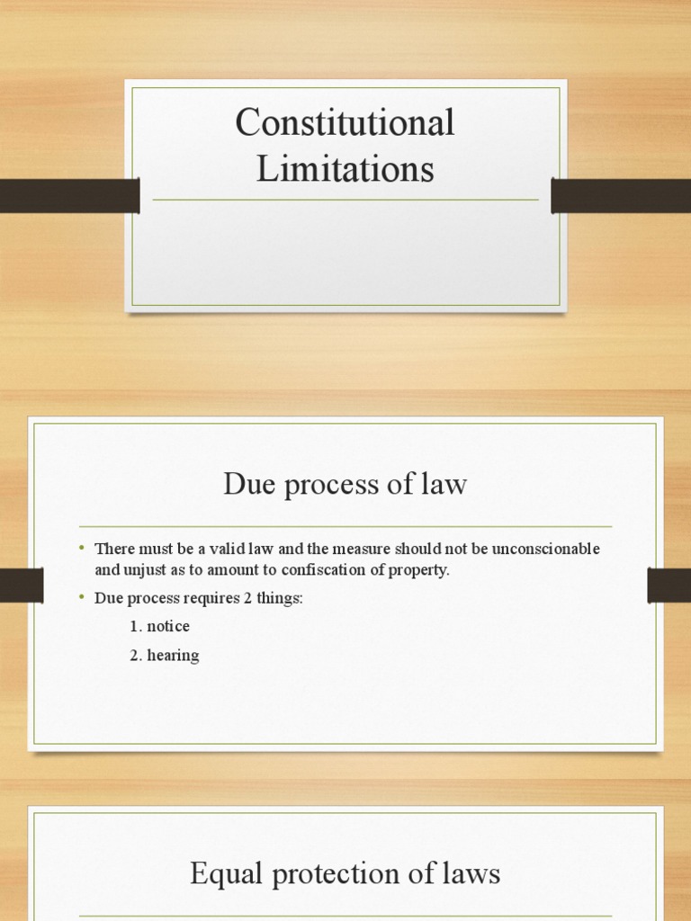 Constitutional Limitations PDF Taxes Veto