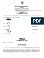 Department of Education: Araling Panlipunan 3 1 Quarter (1 Summative Test)