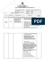 Department of Education: School Grade Level Teacher Learning Area Quarter Time Week Number