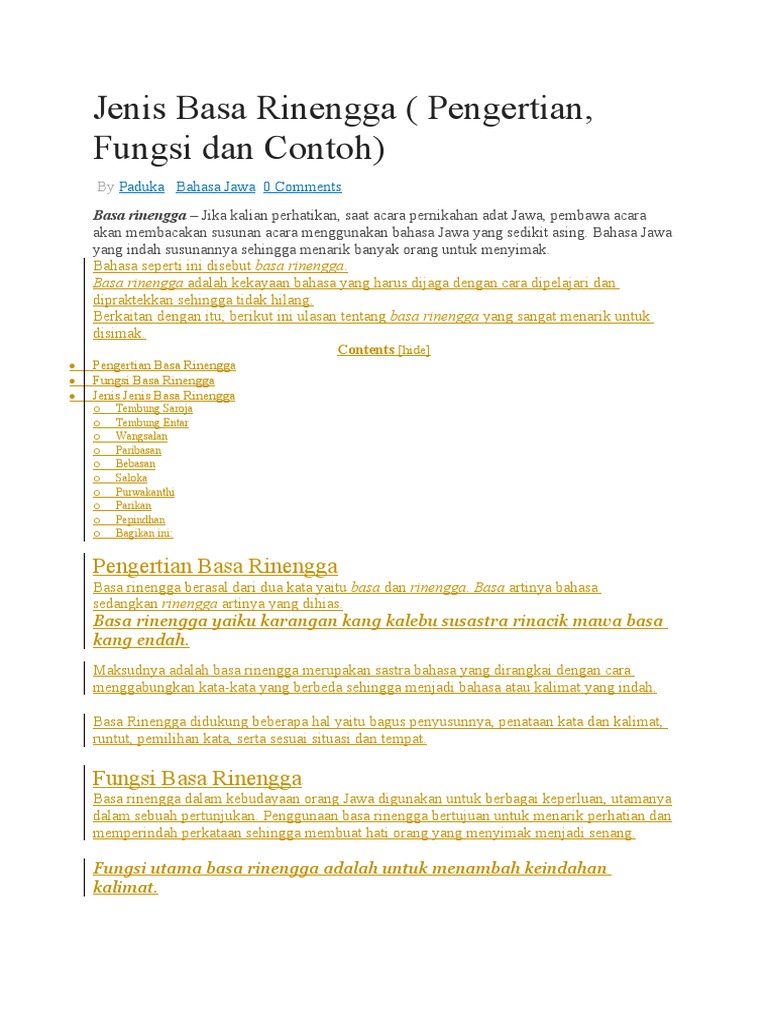 Basa Rinengga 1609690145 | PDF