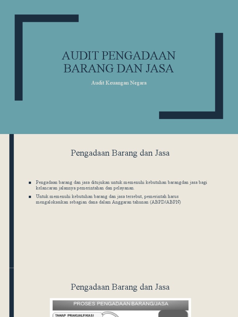 Prosedur Audit Pengadaan Barang dan Jasa | PDF | Bisnis