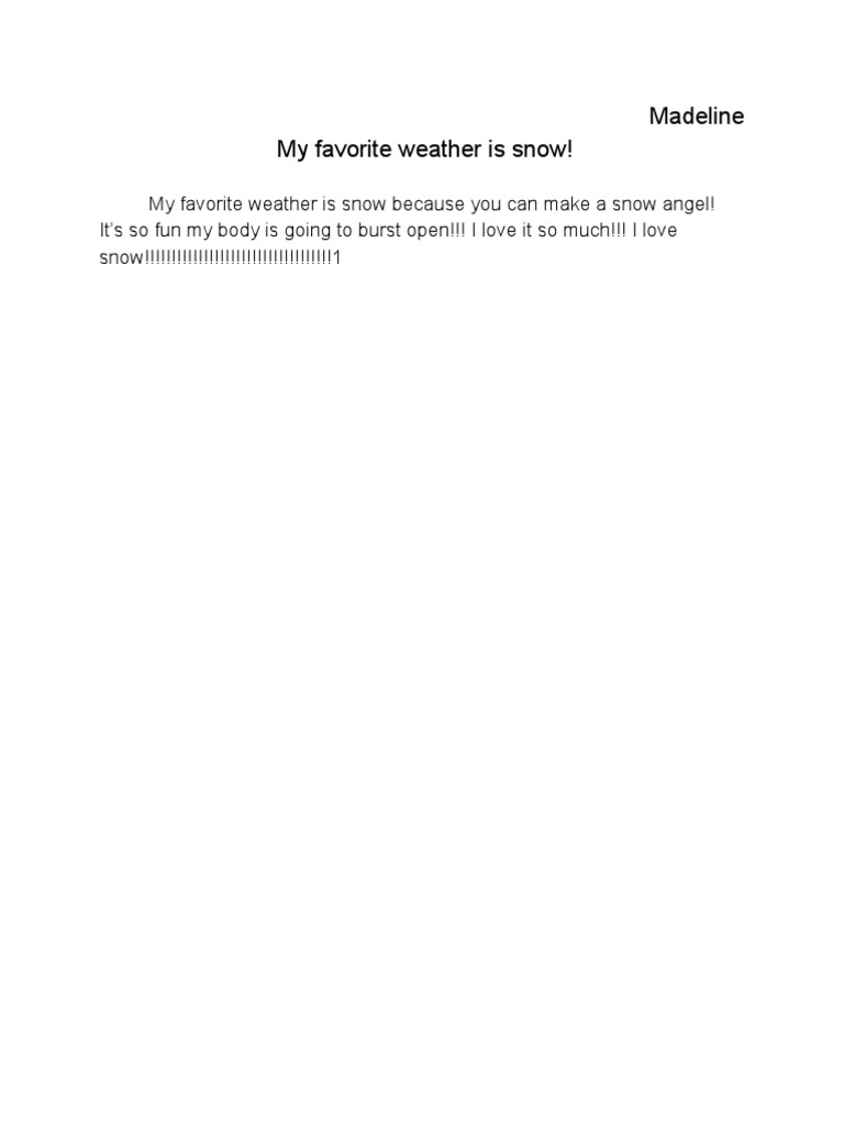 stc202711 Student - My Favorite Weather | PDF | Self-Improvement