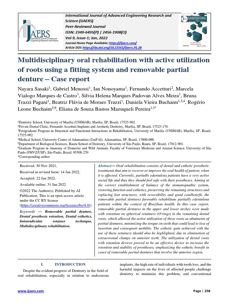 Multidisciplinary Oral Rehabilitation With Active Utilization of Roots