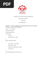 Program-1: Write A Program To Implement Binary Tree Traversals (Preorder, Inorder and Postorder)