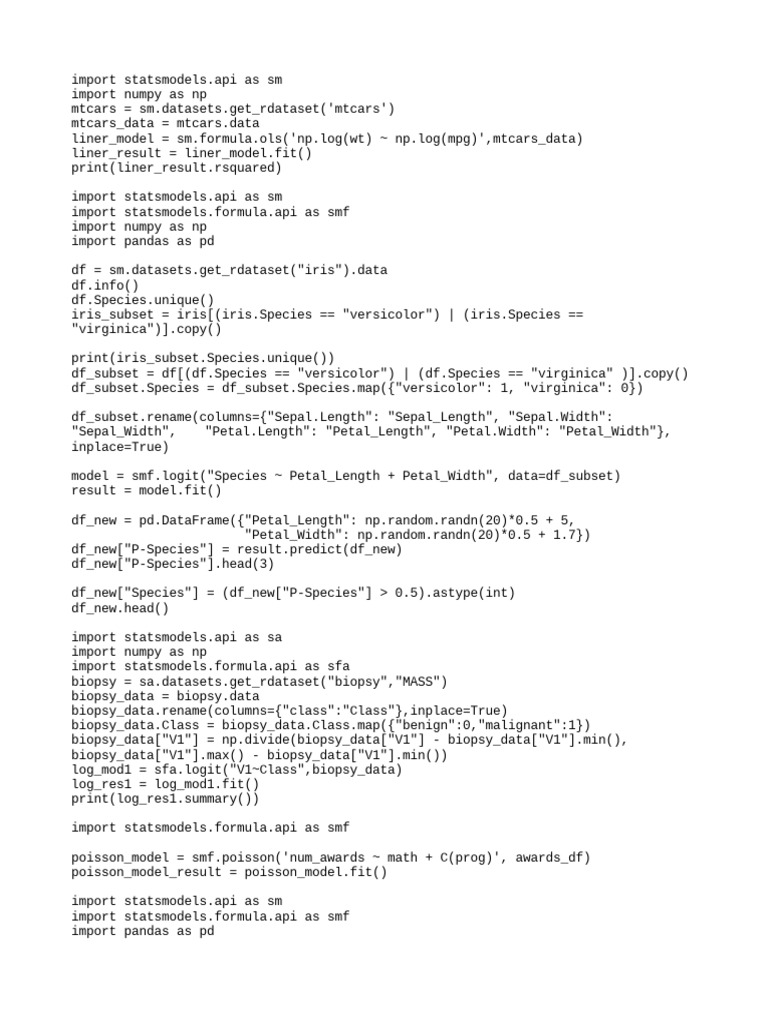 Statsmodel Python Example | PDF | Statistics | Computing