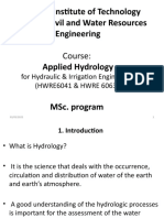 Bahir Dar Institute of Technology Faculty of Civil and Water Resources Engineering Applied Hydrology
