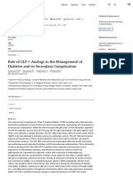 Role of GLP-1 Analogs in The Management of Diabetes and Its Secondary Complication