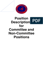 Position Descriptions For Committee and Non-Committee Positions