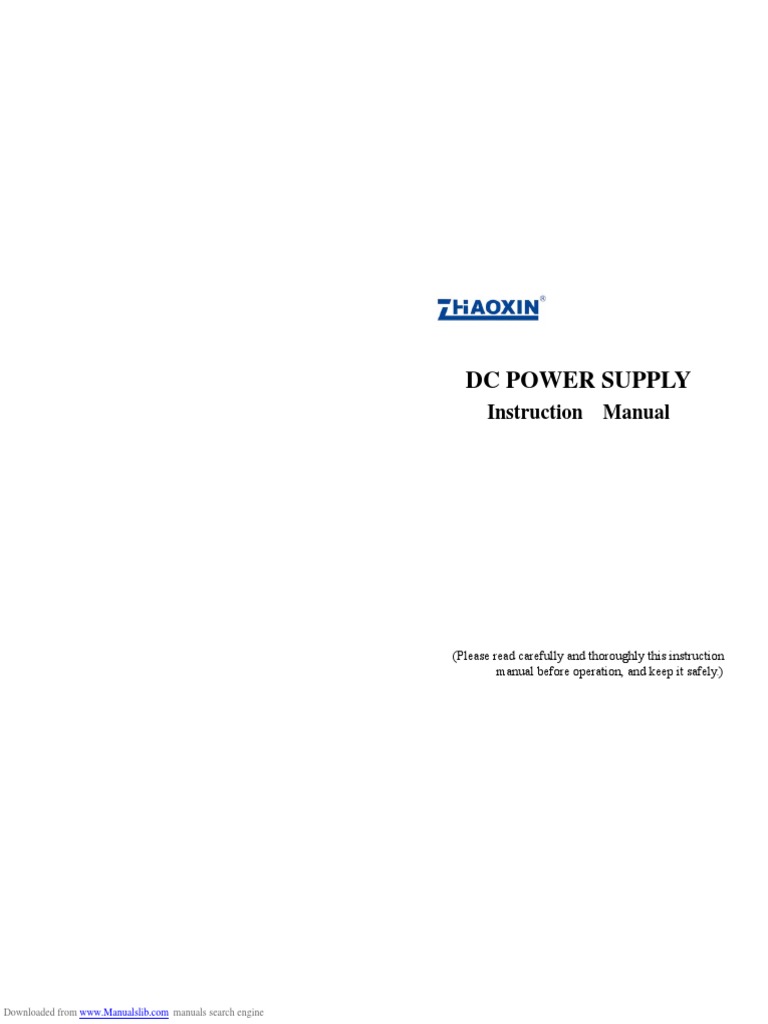 DC Power Supply: Instruction Manual | PDF | Power Supply | Fuse ...