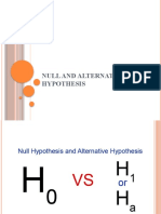 Null and Alternative Hypothesis