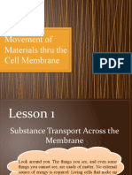 Movement of Materials Thru The Cell Membrane